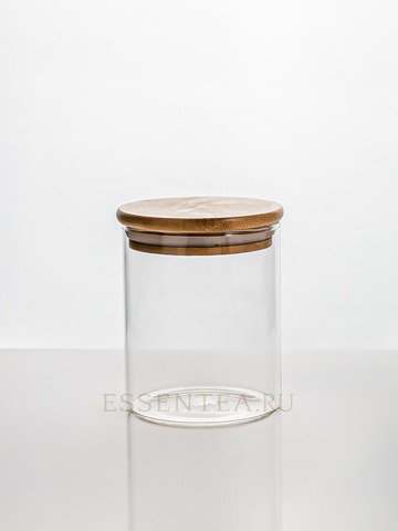 Банка стеклянная  с бамбуковой крышкой 500 мл