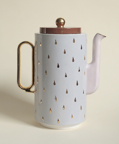 Чайник - кофейник серый с каплями