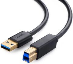 Кабель UGREEN US210 (30753) USB 3.0 AM to BM Print Cable 1м черный