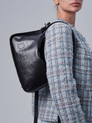 Сумка кожаная на плечо черная