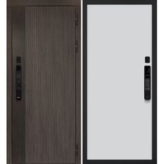 Купить Входная дверь Вертикаль смарт дымчатый камень дуб морёный панель гладкая агат