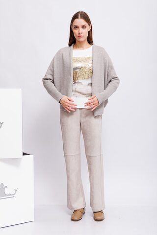 Monari Кардиган из хлопка и шерсти с люрексом и пайетками