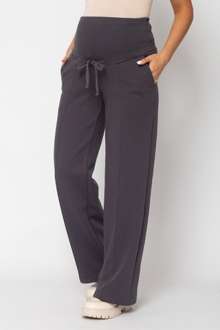 Утепленные брюки для беременных 17231 темно-серый