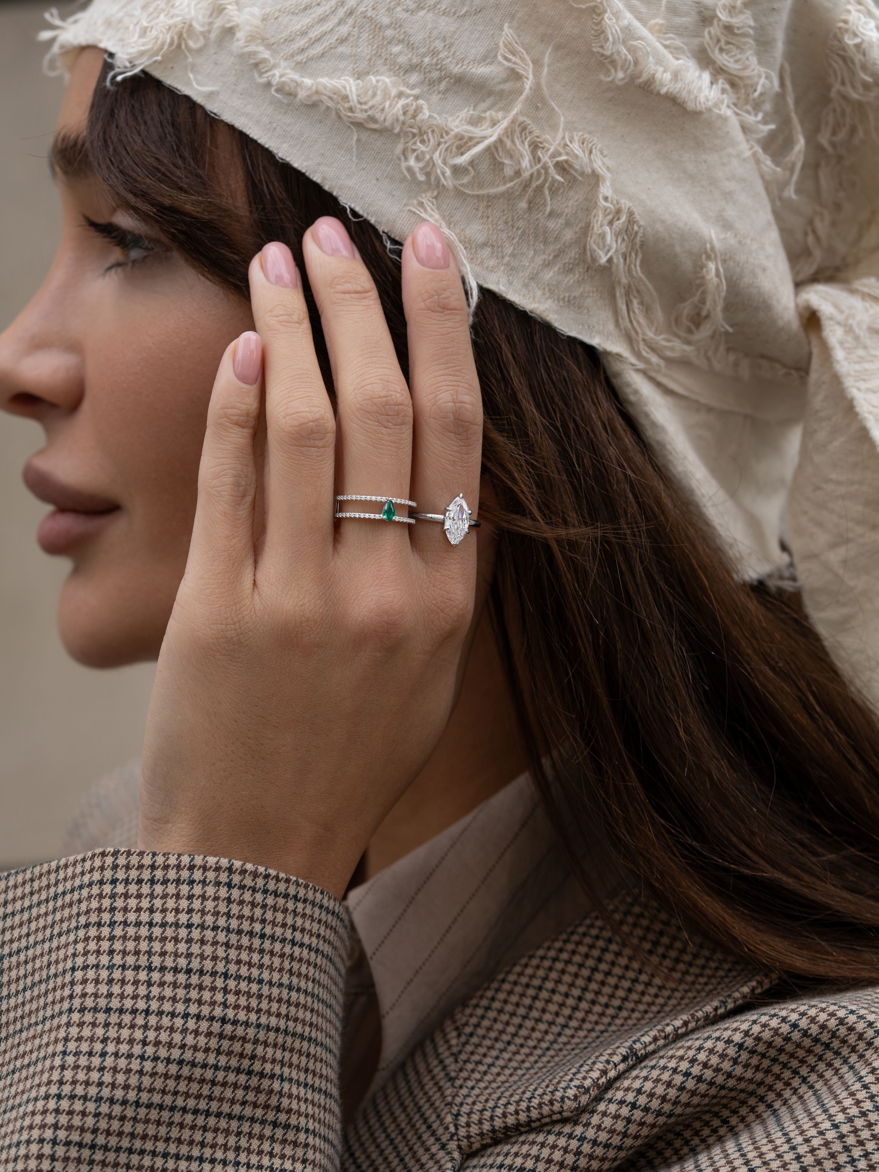 Кольцо Челночок (бриллианит)