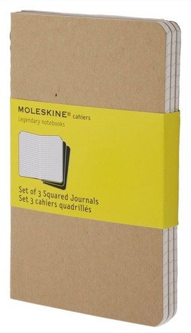 Набор 3 блокнота Moleskine Cahier Journal Pocket, цвет бежевый, в клетку