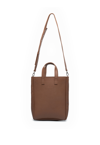 сумка мини-шоппер какао на молнии