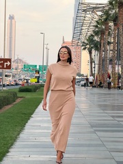 юбка макси в цвете карамель