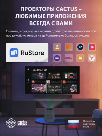Проектор Cactus CS-PRC.07B.Full HD-A LCD 9400Lm LS 350Lm ANSI (1920x1080) 2000:1 ресурс лампы:50000часов 1xUSB typeA 1xHDMI 1кг