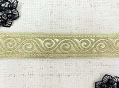 Тесьма жаккард, ш. 3,4 см, золотой