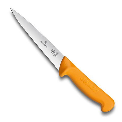 Нож Victorinox разделочный, лезвие 15 см гибкое, желтый