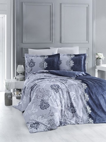 Комплект постельного белья DO&CO Сатин DELUX  LONA семейный цвет синий