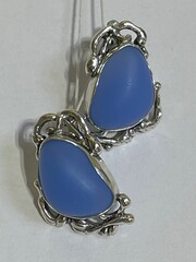 Морские камни (серьги из серебра)