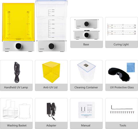 Полимеризационная камера (УФ-камера) и Мойка Elegoo Mercury XS