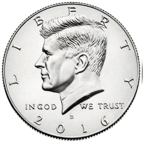 50 центов 2016 год Кеннеди (D), США. UNC