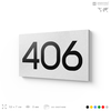 Номер на дверь 406, табличка на дверь для офиса, квартиры, кабинета, аудитории, склада, белая 120х70 мм, Айдентика Технолоджи