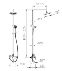 Душевая колонна Bravat Eler настенная с одной ручкой, хром F6191238CP-A-RUS