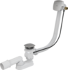 Сифон для ванны с напуском воды через перелив для ванн с толстыми стенками,  пластик хромированный(д AlcaPlast