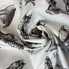 Ткань плашевка кошки монохром 3030