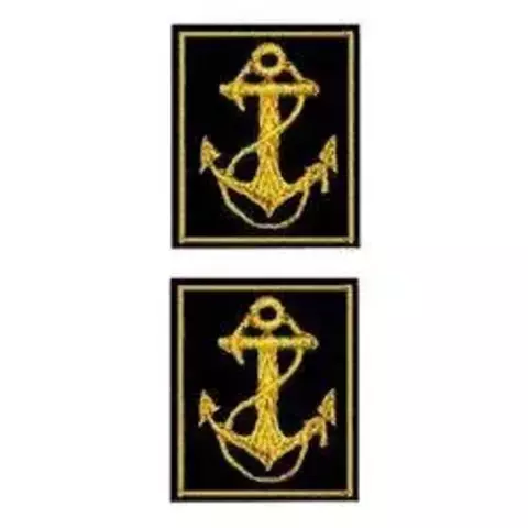 Эмблема петличная вышитая ВМФ кант желтый