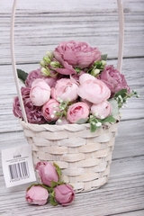 Корзина плетеная с ручкой (бамбук), Белый, D=13 см, H=9,5*28 см, 1 шт.