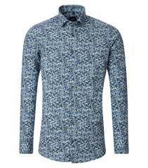Сорочка мужская Venti Modern Fit 144321600-100 с оливково-синим принтом