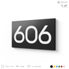 Номер на дверь 606, табличка на дверь для офиса, квартиры, кабинета, аудитории, склада, черная 120х70 мм, Айдентика Технолоджи