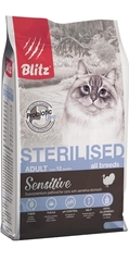 Корм для стерилизованных кошек, Blitz Sterilised Cats, с индейкой