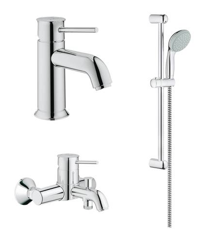 Комплект смесителей с душевым гарнитуром Grohe BauClassic 124404