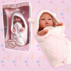 Кукла виниловая, новорождённый малыш, 40 см Испания (розовый конверт)