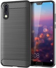 Чехол для Huawei P20 цвет Gray (серый), серия Carbon от Caseport