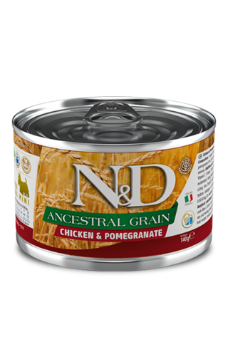 Farmina N&D ANCESTRAL MINI консервы для собак низкозерновой курица c гранатом 140 гр