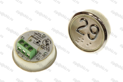 Кнопка (кнопочный модуль) EA2406S-D-W "29 этаж", круглая, белая динамическая подсветка, Брайль