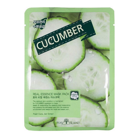 May Island Real Essence Mask Pack Cucumber - Тканевая маска для лица с экстрактом огурца