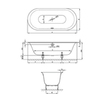 BetteLux Oval Ванна встраиваемая овальная с шумоизоляцией  180x80x45 см, Glaze Plus , белая (для удлиненного слива-перелива) 3466-000 PLUS