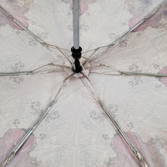 Мини зонт Три Слона 4 сложения пастельно-бежевый с сиреневым