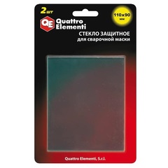Стекло для сварочной маски QUATTRO ELEMENTI 110 х 90 мм, защитное,2шт,поликарбонат,блистер (645-587)