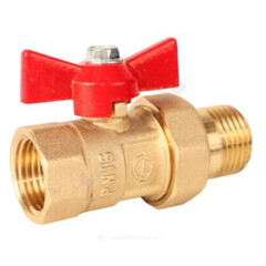 Кран шаровой латунь ПРАКТИК 132 Ду 15 Ру16 ВР/"американка" бабочка ГАЛЛОП 103260