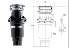 Измельчитель пищевых отходов Bone Crusher BC 810 Slim Line