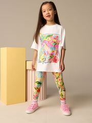 Футболка и легинсы в комплекте для девочки Next E45-360, Белый, Бежевый