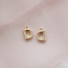 Буква D, позолота, 8 мм, 1 шт, П730