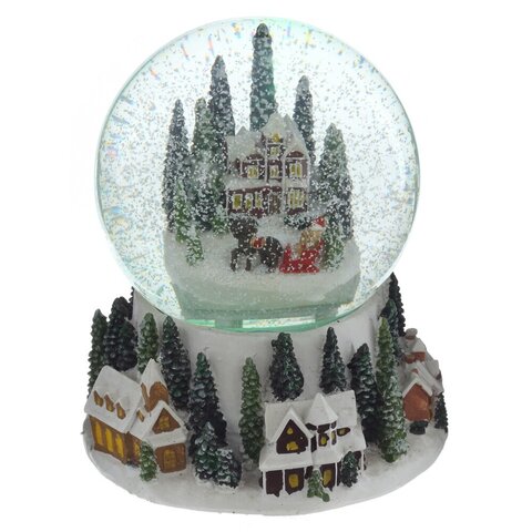 Фигурка декоративная "Рождество" в стекл шаре (свет, муз, вьюга, 3хAAA), D 15 см, L13 W14 H16 см