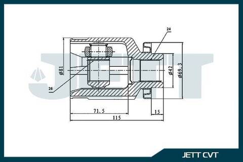 ШРУС внутренний JETT V40-7024