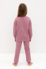 пижама  для девочки  К 1581/пепельная роза,мини листики