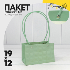 
          Пакет подарочный 19х12х10.5см Ваза для цветов "Квадраты" (Зеленый)