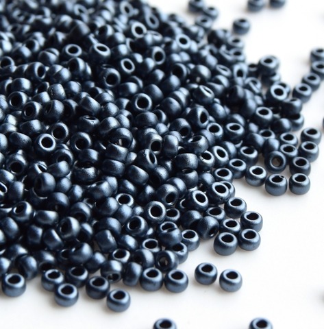 RR-2011 Бисер круглый Миюки 11/0 Оружейная сталь матовая /Miyuki round 11/0 Metallic matte gunmetal
