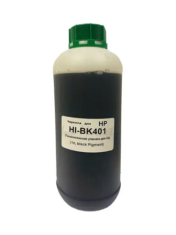 Чернила Myink HI-BK401 для HP 1л, black Pigment (Технологическая упаковка для СЦ)
