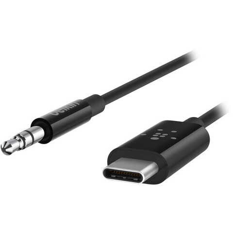 Кабель Belkin RockStar 3,5 mm Audio с коннектором USB-C Cable, 90см, черный