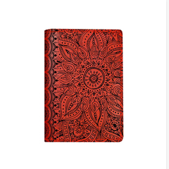 Обложка на паспорт "Узоры мантра", красная