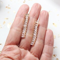 Серьги с розовыми фианитами СГ013