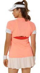 Женская теннисная футболка Asics Game Short Sleeve Top - sun coral